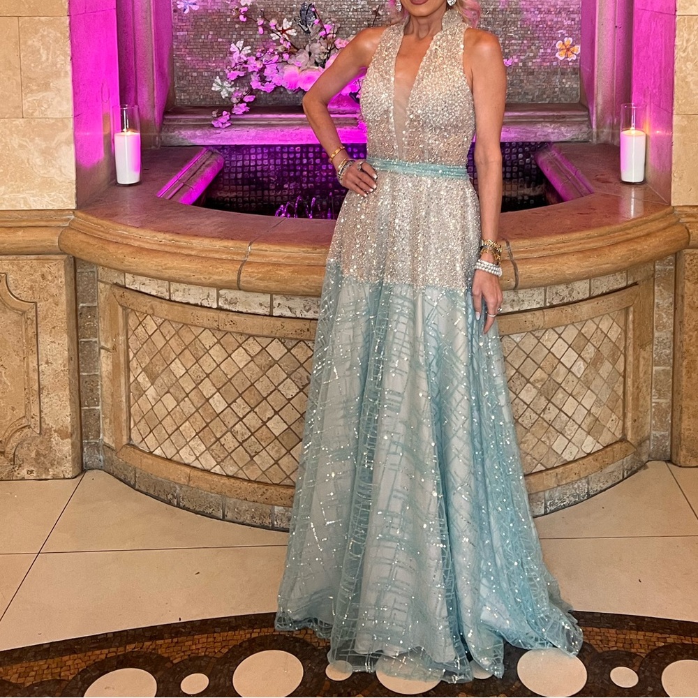 Silver and Blue Maxi Dress!